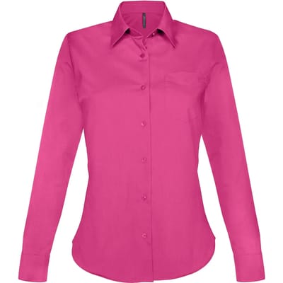 Kariban Overhemd in onderhoudsvriendelijk polykatoen-popeline dames K549 - Fuchsia - XL