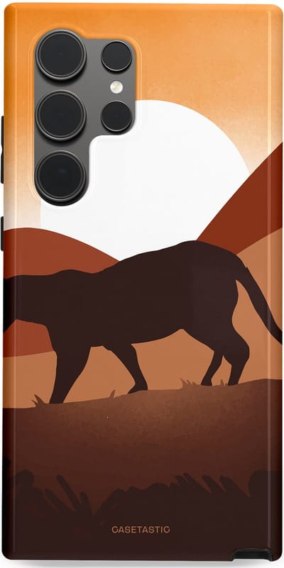 Casetastic Hoesje Geschikt voor Samsung S24 Ultra - Stijlvolle Beschermende Duo-layer Case - Zonsondergang Safari