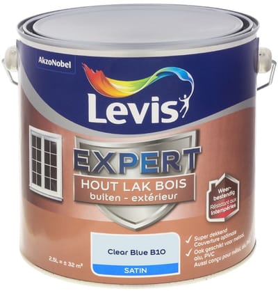 Levis - Expert Hout Lak Buiten Satin Mix - Clear Blue B10 - Mengverf - 2,5 L
