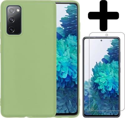 Hoesje - Met Screenprotector - Geschikt voor Samsung Galaxy S20 FE - Sterk & Shockproof - Telefoon Hoes - Back Cover - Siliconen Case - Telefoonhoes - Groen
