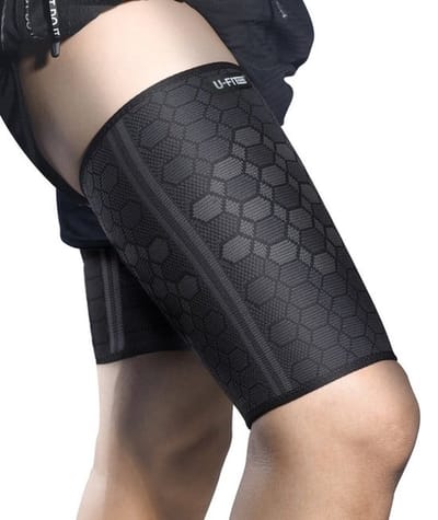 U Fit One 2 Stuks Compressie Bovenbeenbrace - Dijbeen Support - Zwart - Maat XL