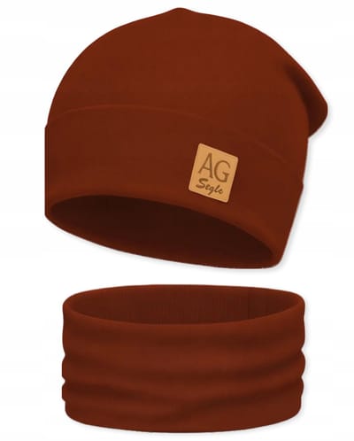 Dartomik - Czapka en Sjaal Set - Unisex - Dubbel Laag - Bordeaux