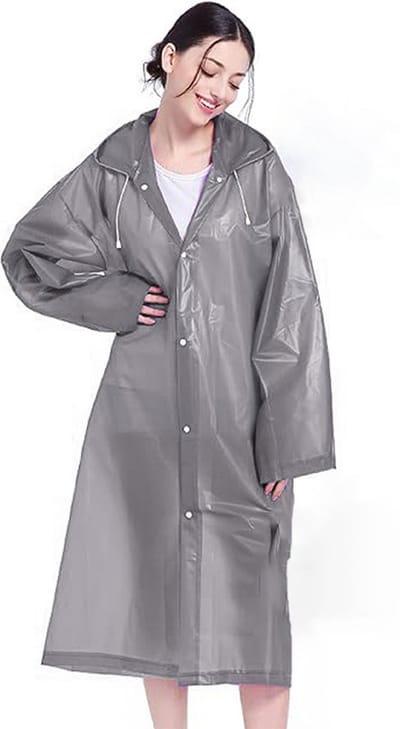 Somstyle Regen Poncho - Fietsponcho - Regencape voor Dames & Heren - Regenjas - Grijs