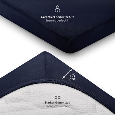 Laleni Jersey Baby/Kind Hoeslaken - Actief Ademend - Oeko-Tex Certificeerd - Babybed, Wieg, Kinderbed 100 x 115 x 10cm, donker oceaanblauw, zeshoek, set van 2