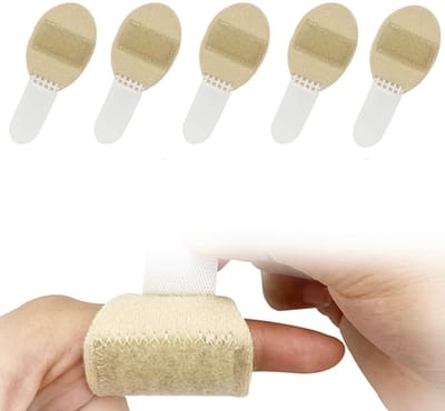Neopreen vingerclip houder - Bescherming tegen beschadigde vingers, gebroken nagels en vingerblessures (beige)
