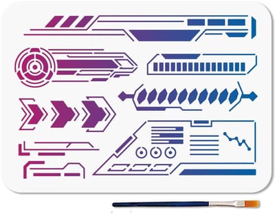 Dailygoods - Herbruikbare Mechanische Cybersjablonen Set voor Creatief Schilderen