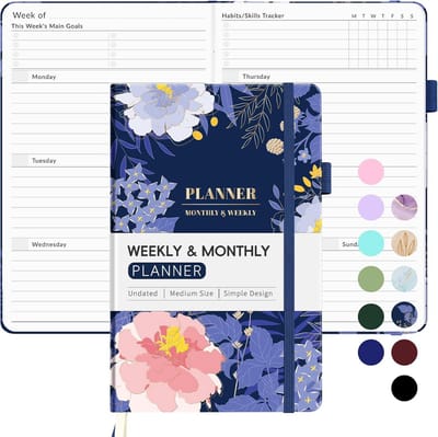 Weekly Planner 2025 Undated - Wekelijks & Maandelijks Plannerboekje voor Doelen & Taken