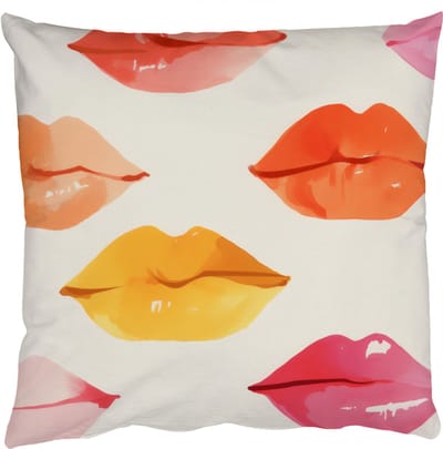 Sierkussens - Kussentjes Woonkamer - 50x50 cm - Lippen - Kleurrijk - Glanzend