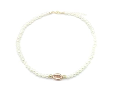 Parelketting - verstelbaar - schelpje - rosegoud - dames - cadeau - vrouwen - chique - feest - tijdloos