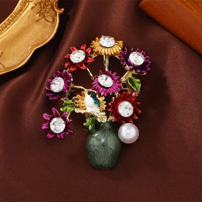Vintage Paleis Vrouwen Portret Emaille Kwastje Parel Broches Spelden Retro Bloem Druppel Oli Broches Corsage Dame Jurk Jas Sieraden black