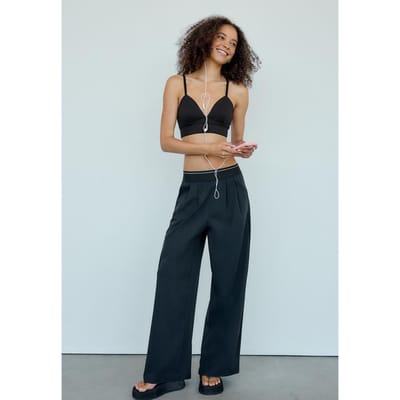 Stradivarius Cropped korsettop  Zwart XS