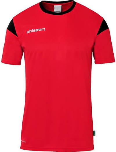 Uhlsport Squad 27 Shirt Korte Mouw Heren - Rood / Zwart | Maat: S