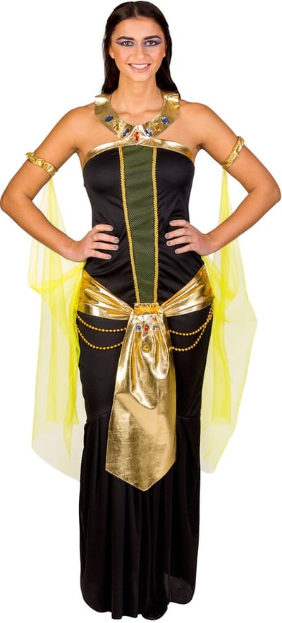 dressforfun - vrouwenkostuum machtige farao Nofretete L - verkleedkleding kostuum halloween verkleden feestkleding carnavalskleding carnaval feestkledij partykleding - 300268