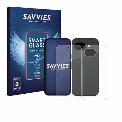 3 Stuks Savvies Screenprotector - geschikt voor Google Pixel 10a (Voor+Achter) - beschermfolie glas transparant