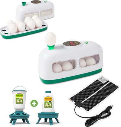 UniEgg™ Premium WonEgg Luxe Trein Broedmachine (Wit) Broedpakket voor eieren met ingebouwde schouwlamp, inclusief warmtemat en slimme voer- en drinkbak