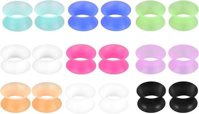 9 Paar Silicone Tunnels, Rekbare Oorbellen voor Oor Stretching, 3-25 mm, Perfect voor Unisex Gebruik