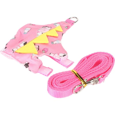 Fret Harness Leash Verstelbaar Zacht Comfortabel Schattig Cavia Vest Harness met D-ring voor Kleine Dieren Kleine Koe pink