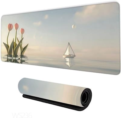 Grote Muismat - Bureauonderlegger XXL - Gaming en Kantoor - Antislip en Wasbaar - 160x80 cm - Oceaan Print