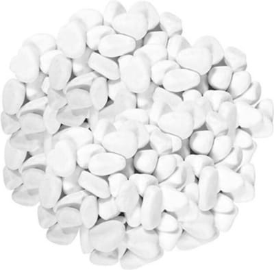 Concorde Decoratie steentjes - wit - 350 gram - kiezelstenen - hobby stenen - 1-2 cm - decoratiesteentjes