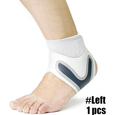 1 pièce Support de Cheville de Compression Sportive pour Soulagement de la Douleur Tendineuse Entorse du Pied Wrap Basketball Football S beige
