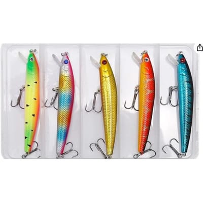 5 Stuks Minnow Vis Lokkers Drijvend Hard Aas 8.5g Kunstmatig Aas Wobbler Crankbait Karper Baars Pesca Visgerei 5 boxed units gray