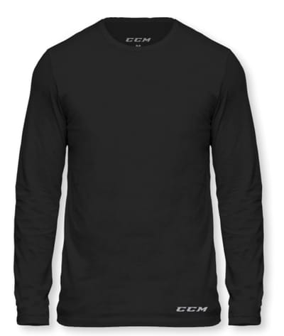 CCM Thermoshirt IJshockey - Lange Mouw Ondershirt - Kinderen - Compressie - Zwart - Maat XL