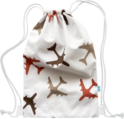 BINK Bedding Gymtas / Zwemtas Planes Choco 40 x 28 cm - kleuter - peuter