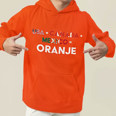Oranje WK-EK Hoodie USA+Canada+Mexico=Oranje XS