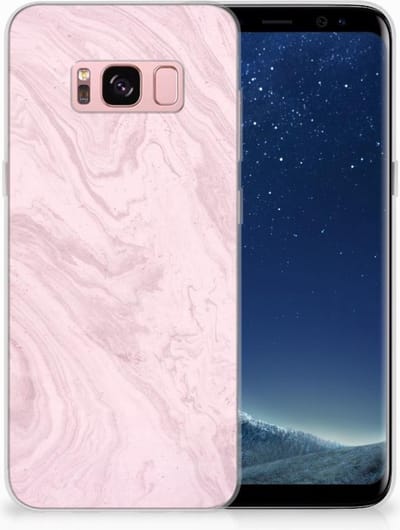 Samsung Galaxy S8 TPU Siliconen Hoesje Marble Pink - Origineel Cadeau Vriendin