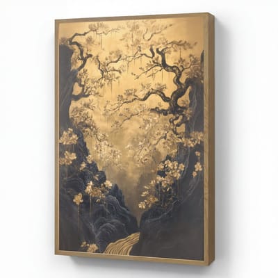 Wandlamp 70x100 cm - Oplaadbaar - Bloemen - Takken - Goud - Sierlijk - Wandlampen binnen woonkamer - Slaapkamer lamp - Decoratieve nachtlamp - Vloerlamp draadloos