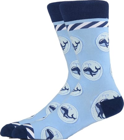 Walvis Sokken - Leuke sokken dames/heren - maat 39-45 - Dieren/Water/Blauw