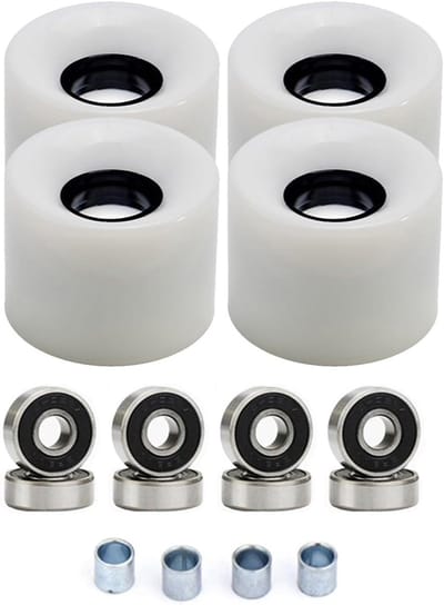 Skateboardwielen Set - Longboard Wielen - Straat Cruisen - All Weather Lagers - 60x45mm 78A - Wit