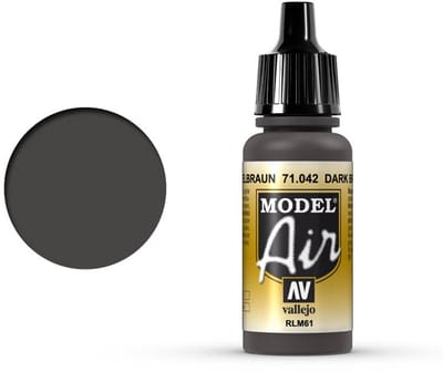 Vallejo Hobbyverf Acrylverf - 71042 Model Air Dark Brown RLM 61 - Acryl Verf flesje - 17 ml