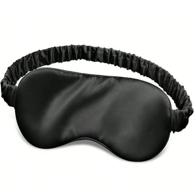 Masque pour les yeux, Double couche de soie remplie d'un élastique, Convient pour le sommeil nocturne, les voyages et les siestes, Masque pour les yeux doux 1 Pieces Black