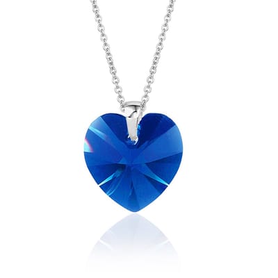Montebello Ketting Fleur HZ98 - Swarovski Hart - 925 Zilver Gerhod. - Ø14mm - 50cm