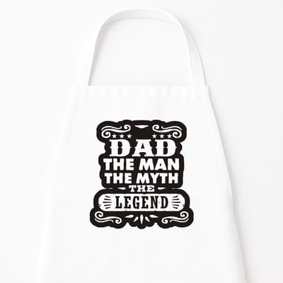 Keukenschort "Dad, The Man, The Myth, The Legend" | Vaderdag Cadeau | Cadeau voor Hem Wit