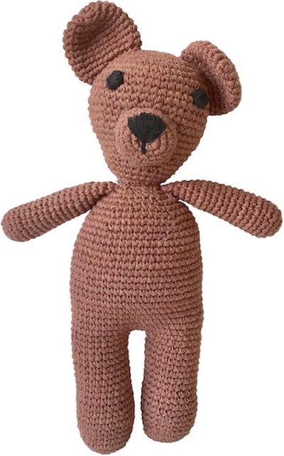 Luna-Leena duurzame knuffel hond 'Bella' - bruin - toy 0+ - bio katoen - hand gehaakt in Nepal - knuffeldier - babycadeau - geboorte - babyshower - knuffelcadeau - hondje - dog - kraamcadeau - baby gift