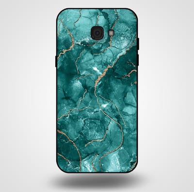 Smartphonica Telefoonhoesje voor Samsung Galaxy A7 2017 met marmer opdruk - TPU backcover case marble design - Goud Groen geschikt voor Samsung Galaxy A7 2017