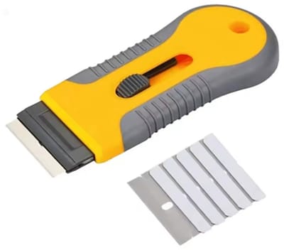 Actie4you® - Carbon Blade - Glaskrabber- Glasschraper voor reinigen lijmresten Krabber – Sticker verwijderen - Plakresten schraper - Verfkrabber - Kookplaten Krabber - 3 Extra Mesjes