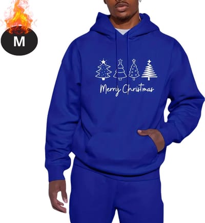 Bovista Kersttrui - Heren - Foute Kersttrui - Christmas Sweater - Kerst Sweater - Kerstboom - Christmas Jumper - Hoodie - Blauw - M