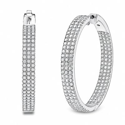 Juwelier Zwartevalk - Zilveren (gerhodineerd) oorbellen met zirkonia - 22.088/40 mm