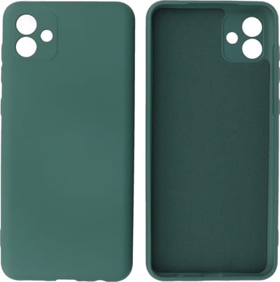 Hoesje Geschikt voor Samsung Galaxy A04e - Fashion Telefoonhoesje Backcover - Siliconen Hoesje - Donker Groen