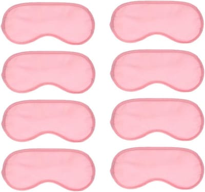 Set van 8 natuurlijke oogmaskers met verstelbare riem voor slaap en yoga - roze.