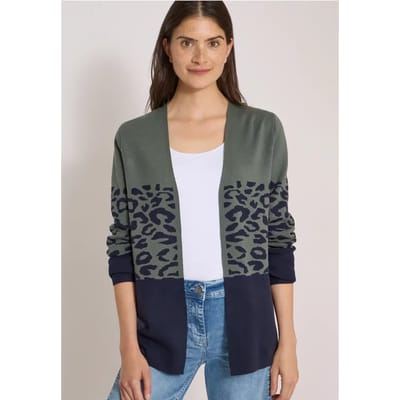 Open vest met jacquardpatroon