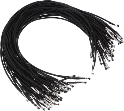 33cm Elastic Barbed Wire - 50pcs 2mm Loop Stretch Round Thong - Metal Barb Fasteners voor Hats Masks Menus Craft Book - Zwart (32.5cm)