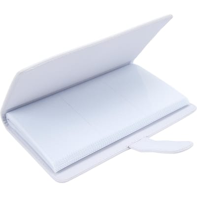 3 Inch 108 Vakjes Fotoalbum PU Leer Mini Fotoalbum voor Filmkaartjes Visitekaartjes White