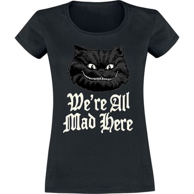Alice in Wonderland - Disney T-shirt - Mad - S tot XXL - voor Vrouwen - zwart