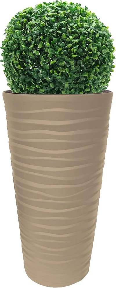 Hoge C/VL Plantenbak Cilindervormig UV-bestendig met Onderschotel Geschikt voor Binnen en Buiten 40x75 cm