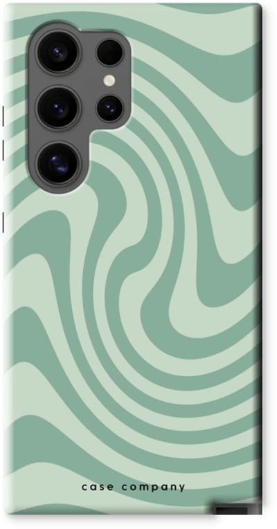 Case Company® - Hoesje geschikt voor Samsung Galaxy S24 Ultra hoesje - Swirl Groen - Tough Case - Maximale Bescherming alle Kanten en Schermrand