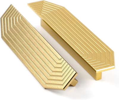 Moderne Gouden Kastgrepen - 2 Stuks Messing Ladehandgrepen - Strakke Deurgrepen voor Keuken en Meubels - 96mm Bevestigingsafstand